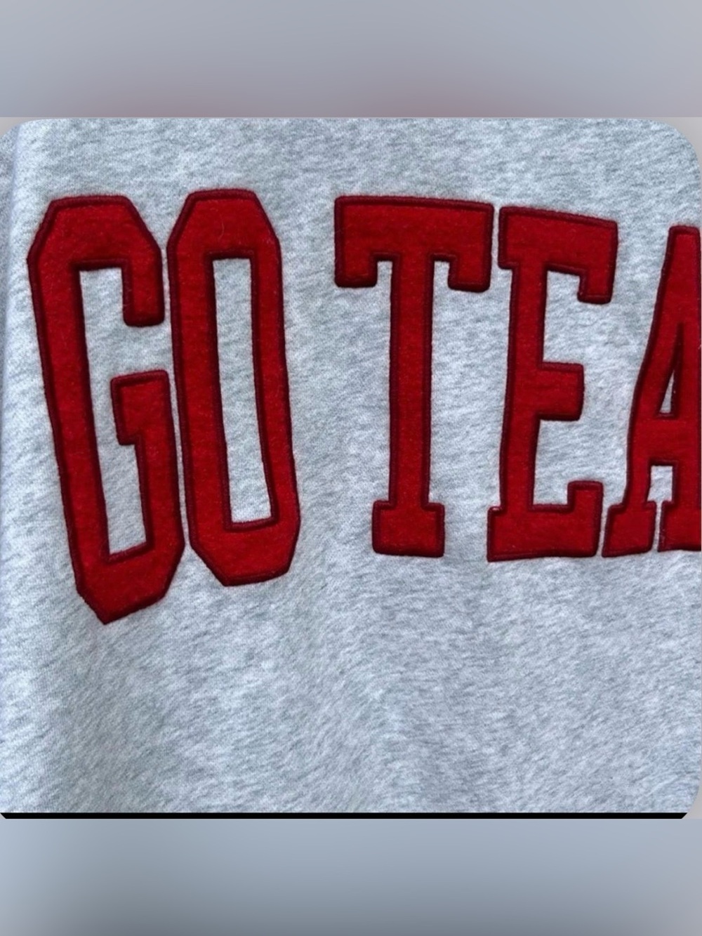Abercrombie & Fitch Light Gray Crewneck Sweatshirt w/ Red Appliqué   SIZE XXL - Picture 6 of 9